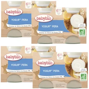 Yaourt Poire et Lait de Vache Babybio +6m 130 gr 4x2 unités