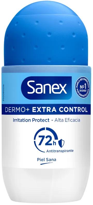 Sanex Dermo+ Déodorant Extra Contrôle 72H Anti-transpirant Roll-On 50 ml