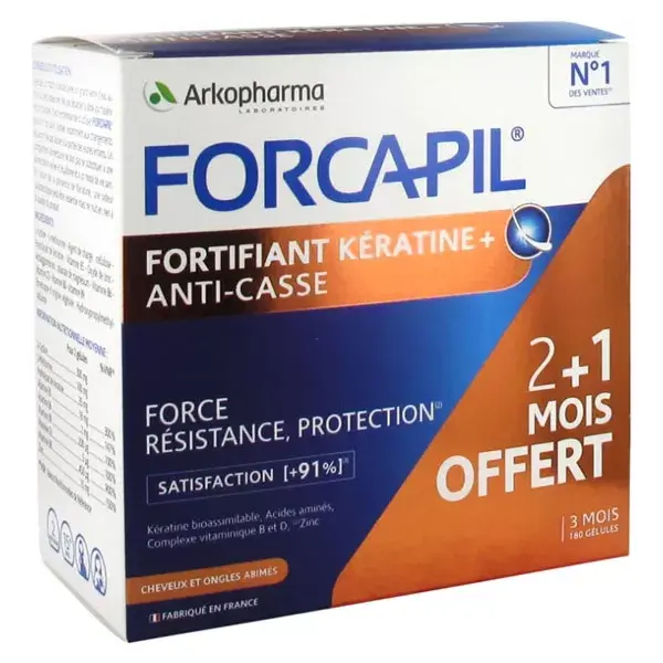 Arkopharma Forcapil Kératine Tratamiento de 3 meses 180 comprimidos