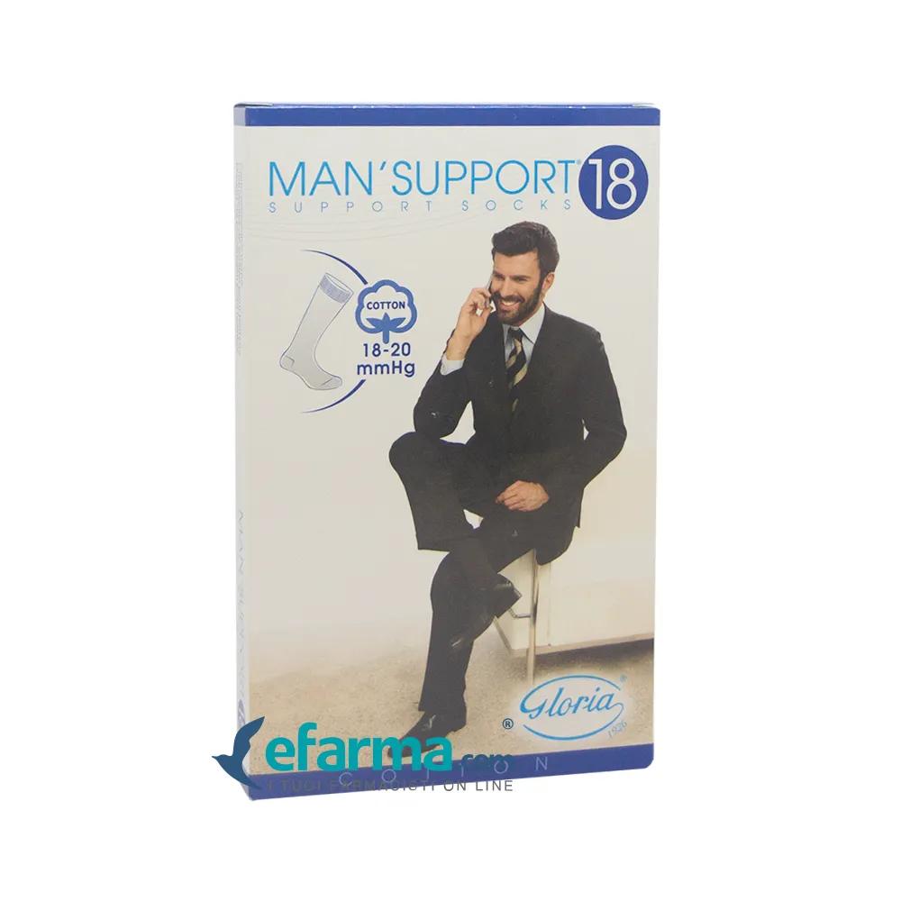 Gloria Med Man'Support 18-20 mmHg Gambaletto Cotone Nero Taglia 6°