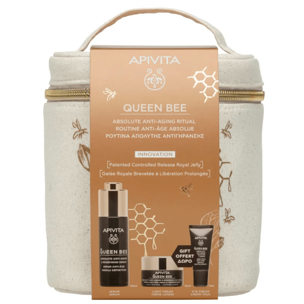 Apivita Queen Bee Serum 30 ml + Lichte crème 15 ml + Contour 5 ml
