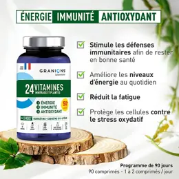 Granions 24 Vitamines Minéraux et Plantes Sénior 90 comprimés