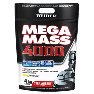 Weider Mega Mass 4000 Strawberry Flavor 4 Kg