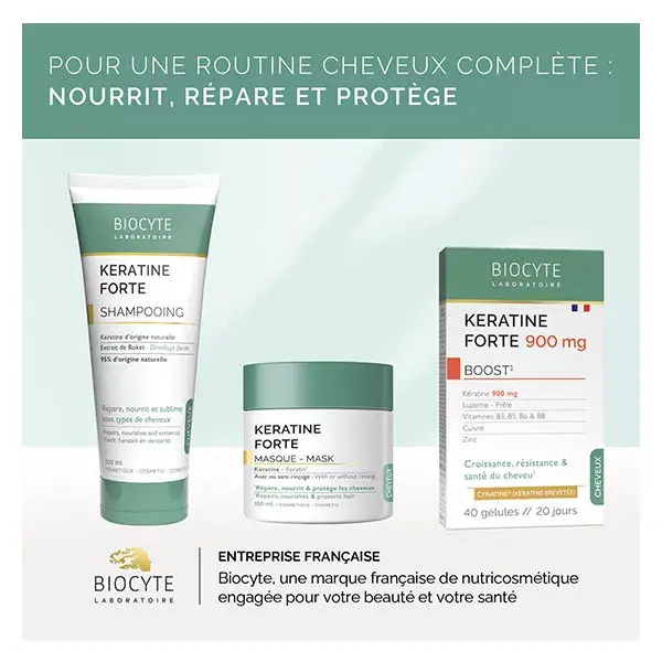 Biocyte Kératine Forte Serum Anti-chute 5 Ampoules de 9 ml 15 jours