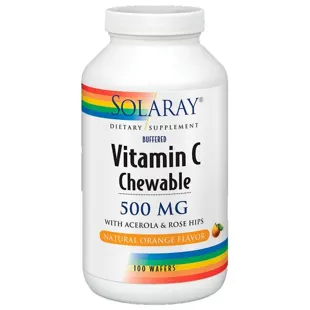 Solaray Vitamin C 500mg 100 Orange Chewable Tablets