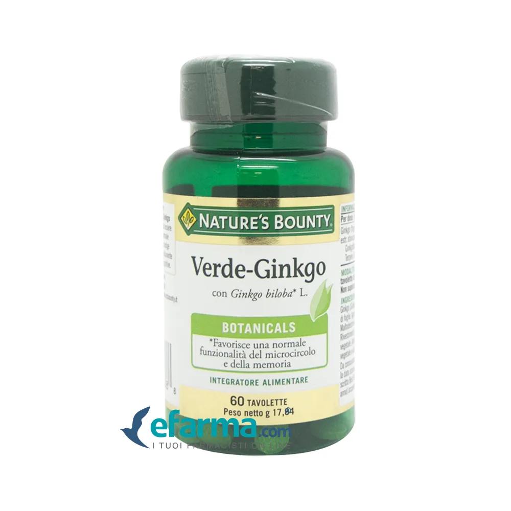 Nature's Bounty Verde Ginkgo Integratore Antiossidante 60 Tavolette