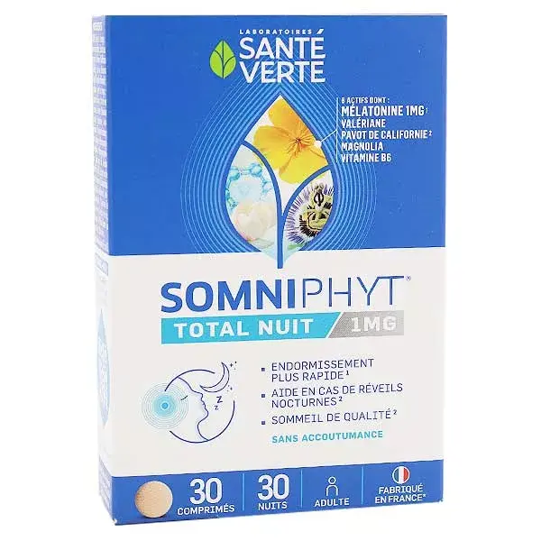 Santé Verte Somniphyt Total Nuit Mélatonine 1mg 30 comprimés