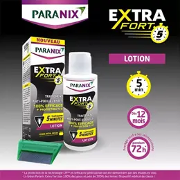 Paranix Extra Fort 5 Minutes Lotion Anti-Poux et Lentes + Peigne 100ml