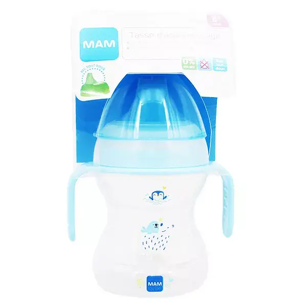 MAM Repas Tasse d'Apprentissage Learn to Drink Cup +6m Ours Bleu 190ml