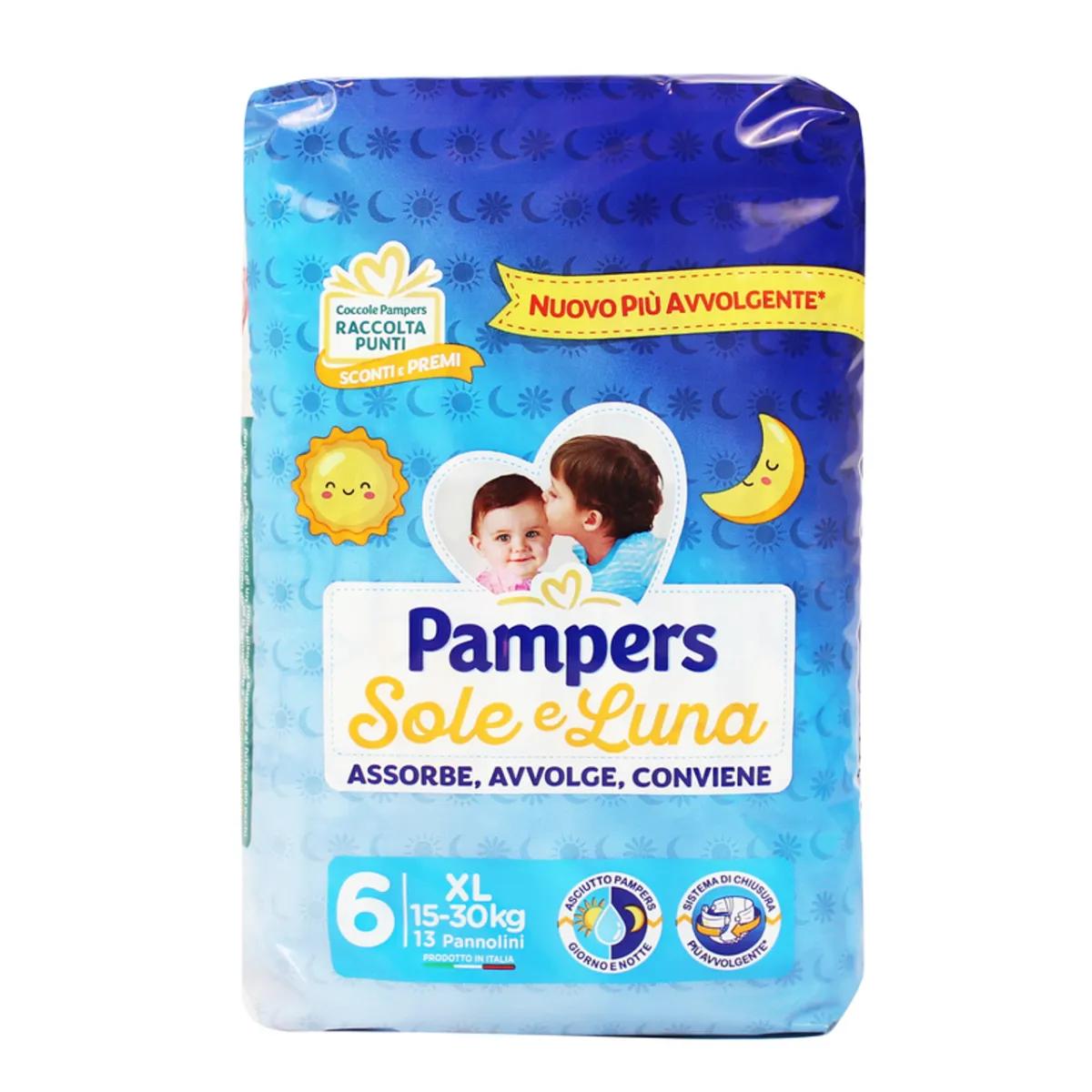 Pampers Sole&Luna 6 Pannolino 15-30 Kg Extra Large 13 Pezzi 