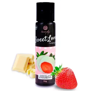 Love Gleitgel mit weißem Schokoladengeschmack und Erdbeeren Secret Play 60 ml