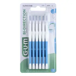 Gum Brossette Interdentaire Bi-Direction 0,9mm Bleu 6 unités