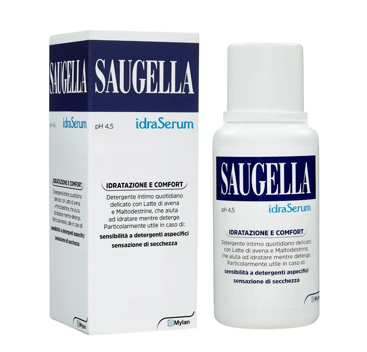 Saugella IdraSerum Detergente Intimo Emolliente Idratante 200 ml