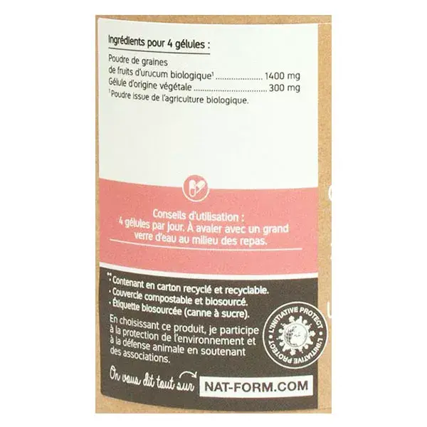 Nat & Form Eco-friendly Urucum Organic 200 vegetable capsules