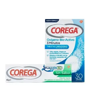 Corega Unflavored Fixing Cream 40 gr + Cleansing Tablets 30 units