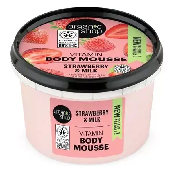 Organic Shop Crème-Mousse Hydratante Corps Yaourt à la Fraise  250ml