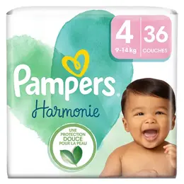 Pampers Harmonie Couches Taille 4 36 Couches 9kg - 14kg Protection Douce Pour La Peau