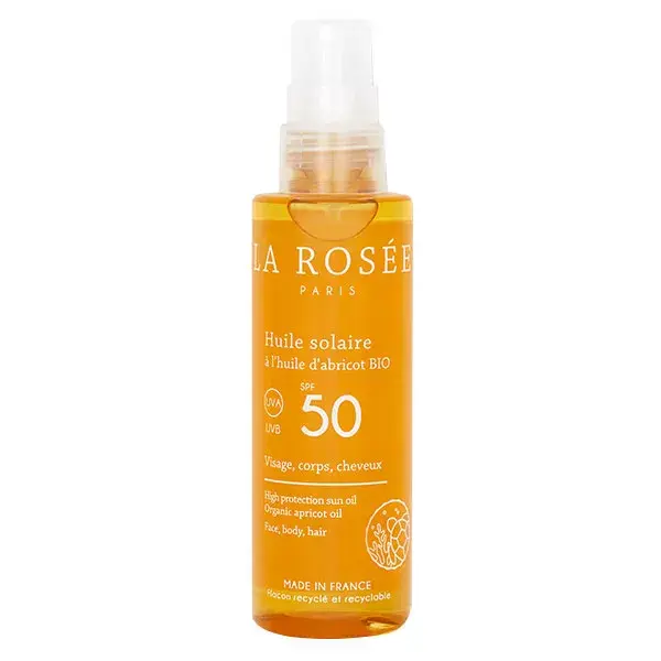 La Rosée Huile Solaire à l'Huile d'Abricot Bio SPF50 150ml