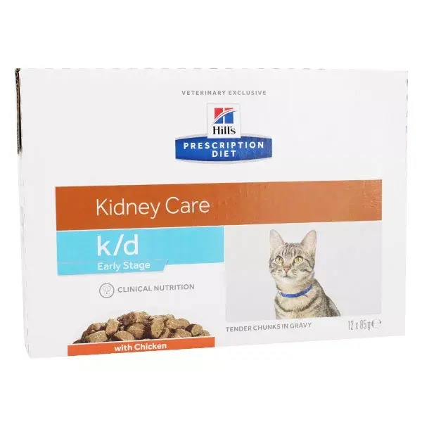 Hill's Prescription Diet Feline K/D Early Stage Kidney Care Aliment Humide Poulet 12 x 85g