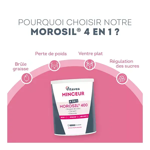 Vitavea Minceur 4 en 1 Morosil 400mg Métabolisme Brûle Graisse Cure 30 jours