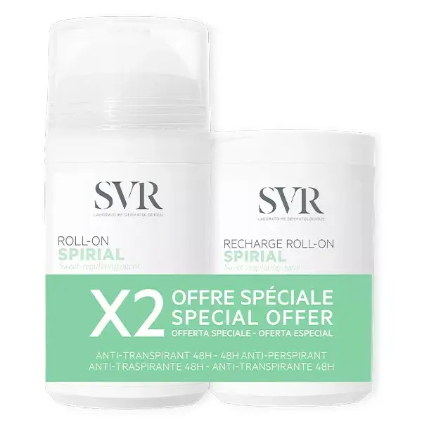 SVR Spirial Roll-On Intense Anti-Perspirant 50ml + Eco-Refill 50ml