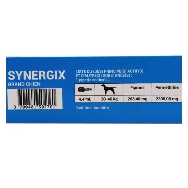 Biocanina Antiparasitario Externo Synergix - Perros Grandes 20 a 40 kg 4 Pipetas