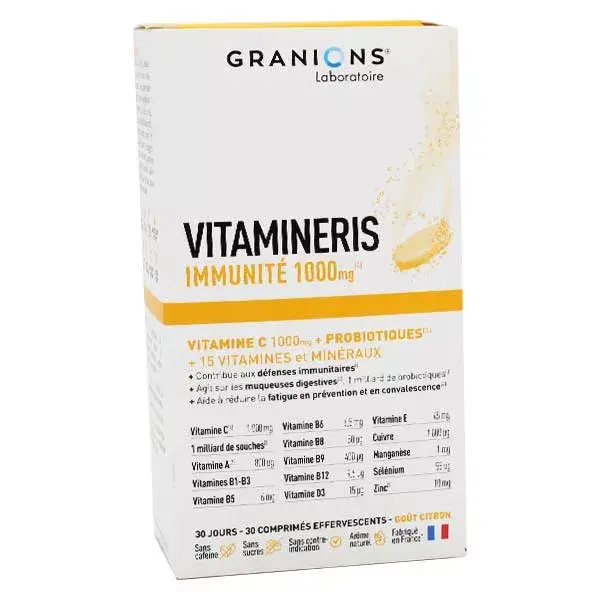 Granions Vitamineris Immunité 1000mg 30 comprimés effervescents