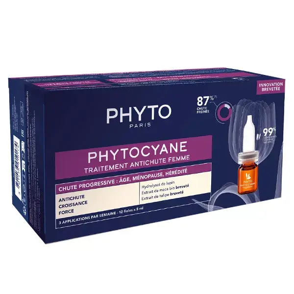 Phyto PhytoCyane Traitement Anti-Chute Femme Chute Progressive 12 fioles