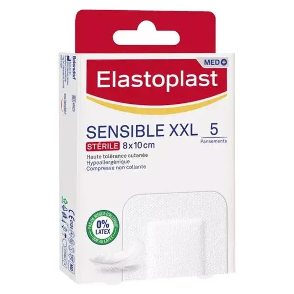 Elastoplast Sensible Pansement XXL 8 x 10cm Stérile 5 unités