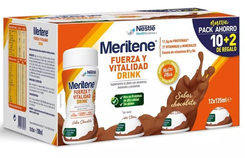 Meritene Drink Fuerza y Vitalidad Sabor Chocolate 12x125 ml