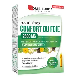 Forté Pharma FortéDétox Confort du Foie 2800 Vinaigre de Cidre 20 ampoules