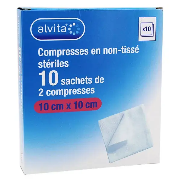 Alvita Compresse Non-Tissée 10 x 10cm 20 compresses