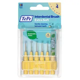 TePe Brossette Interdentaire Extra Souple Eco-Responsable Jaune Pastel ISO 4 / 0.7mm 6 brossettes