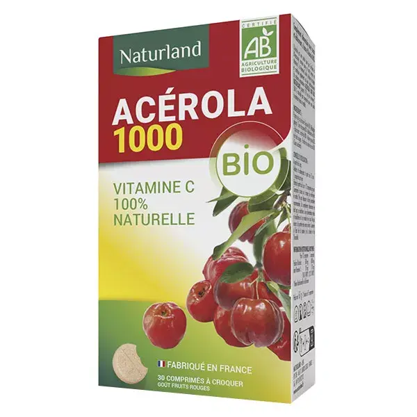 Naturland Acerola Bio 30 tabletas masticables