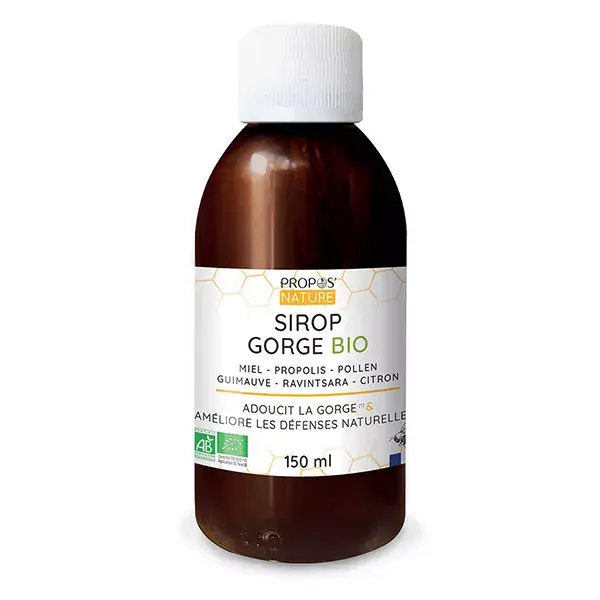 Propos'Nature - Sirop Gorge Bio - Propolis Pollen Guimauve - 100% naturel-150ml