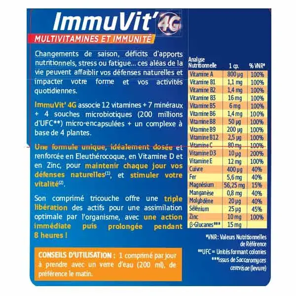 Forté Pharma Immuvit'4G 30 comprimidos