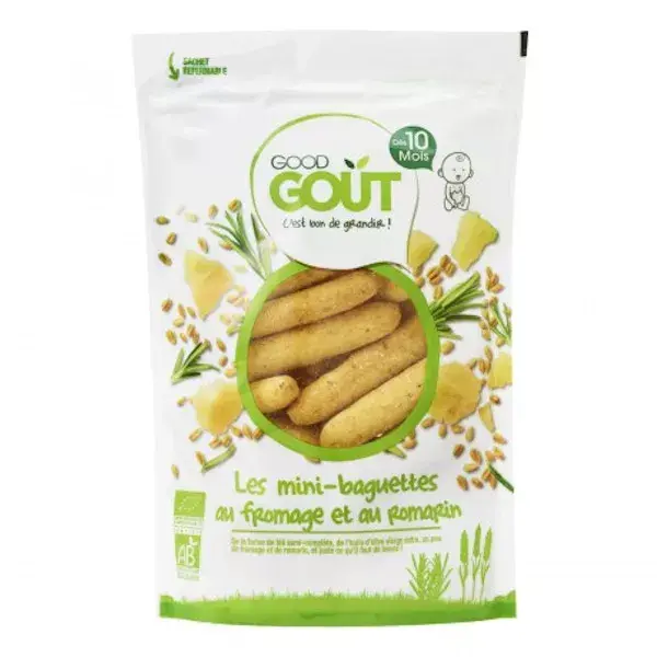 Good Goût Biscuits Mini-Baguettes au Fromage Et au Romarin +10m Bio 70g