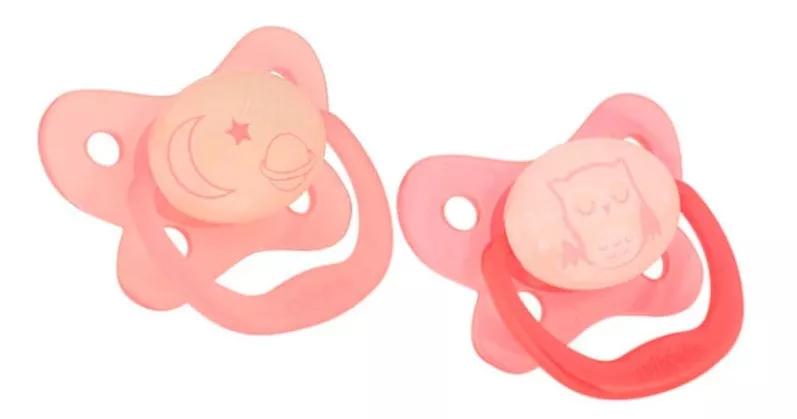 Bibs Chupetes Nocturnos Talla 2 6-18 Meses Rosa 2 Uds - Atida