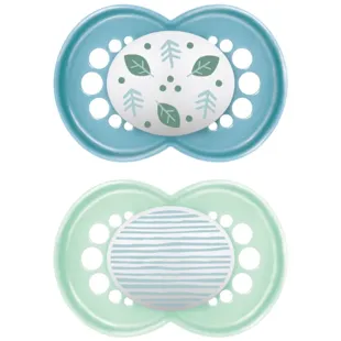 MAM Original Latex Fopspeen Felblauw +6m 2 stuks