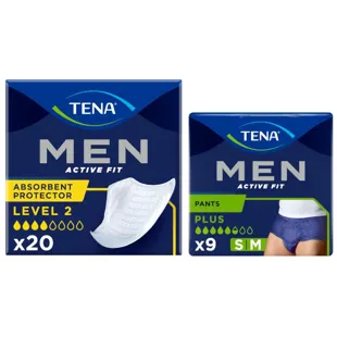 TENA Men Level 2 Incontinence 20 units + Pants Active Fit Medium 9 units