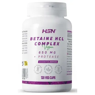 HSN Betaine HCl 650mg Complex 120 Vegetable Capsules