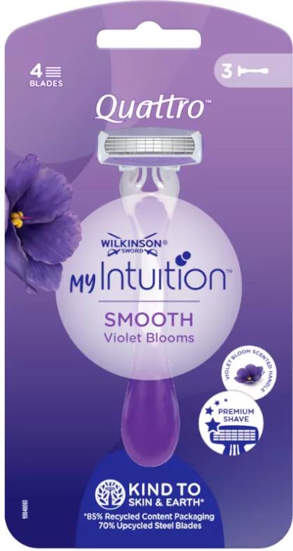 Wilkinson Sword Quattro For Woman Wegwerpscheermes Violet 3 stuks