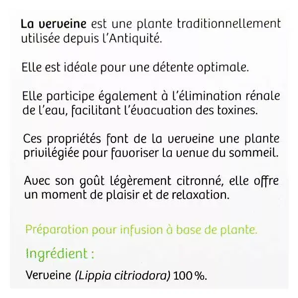 Organic Verbena 20 bustine di Nutrisant infusione