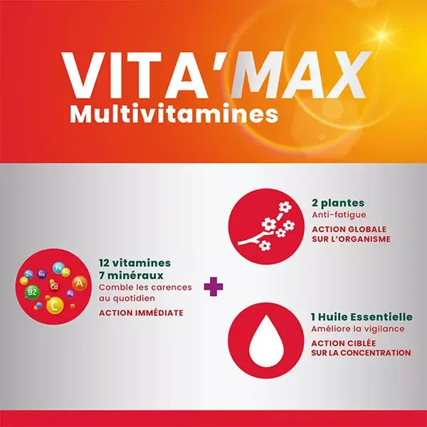 Santarome Bio Vita'max Multivitamines Effervescent Energie 30 comprimés
