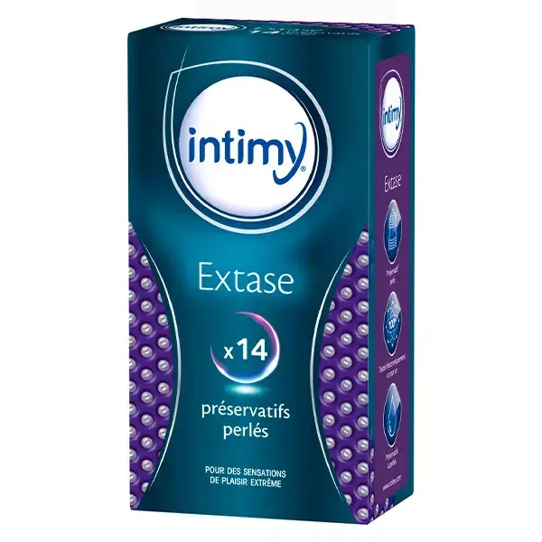 INTIMY BIEN-ETRE SEXUEL EXTASE 14 préservatifs lubrifiés