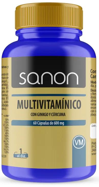 Sanon Multivitamines au Ginkgo et au Curcuma 60 Capsules