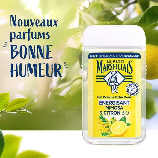 Le Petit Marseillais Gel Douche Extra Doux Énergisant Mimosa & Citron BIO 250 ml