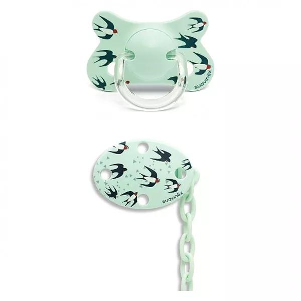 Suavinex Ciuccio in Silicone Physio + Clip Rondini Verde