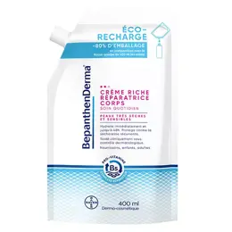 BepanthenDerma® Crème Riche Réparatrice Corps Peaux Sèches et Sensibles Éco-Recharge 400ml