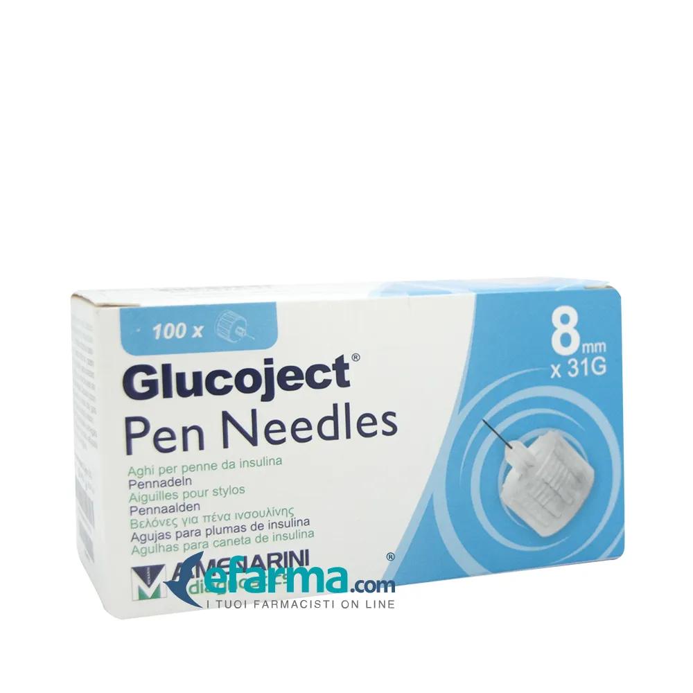 Glucoject Pen Needles 31G 8mm Aghi per Penne da Insulina 100 Pezzi